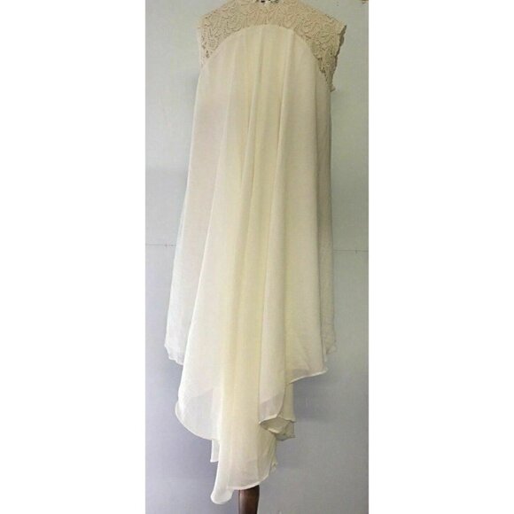 Dress the Population Womens Ivory Crochet Asymmetrical Camilla Dress Size L - Picture 7 of 7